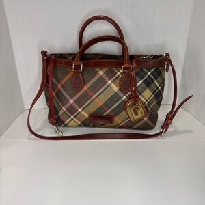 Dooney and Bourke Vintage Plaid Leather Handbag